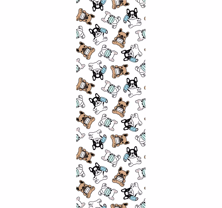 Roztomilé psy s tapetami do spálne pre masky na tvár - Tenstickers