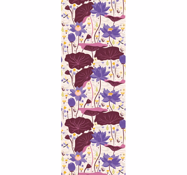 tapety na stenu kvety modrý a fialový vzor - Tenstickers