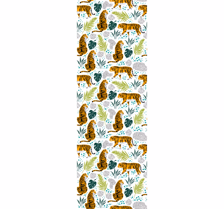 tapeta na stenu zvierata tigre a lístie - Tenstickers