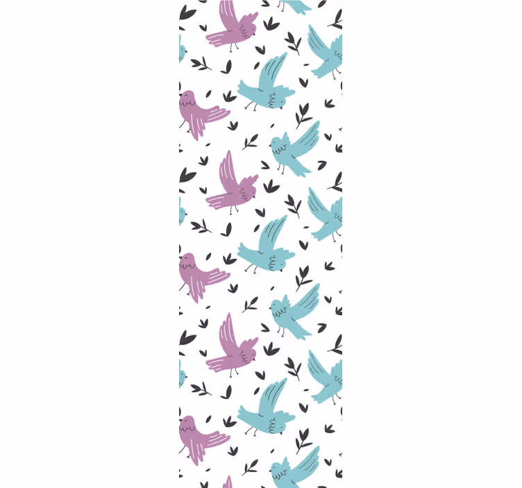 tapeta na stenu zvierata pastelový vzor vtákov - Tenstickers