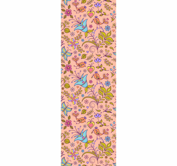 Tapety s ornamentami kvetinový motív vtákov - Tenstickers