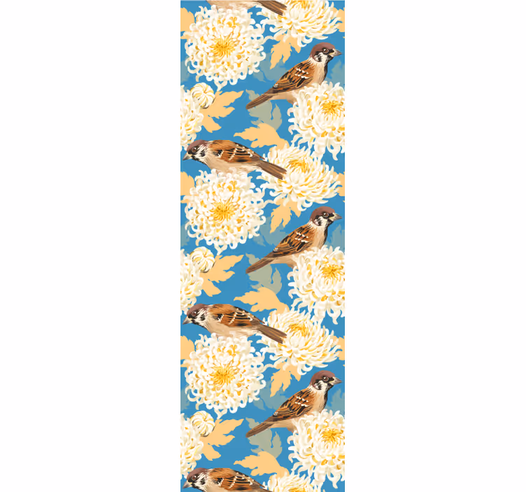 tapeta vtaky chryzantémové vrabce - Tenstickers