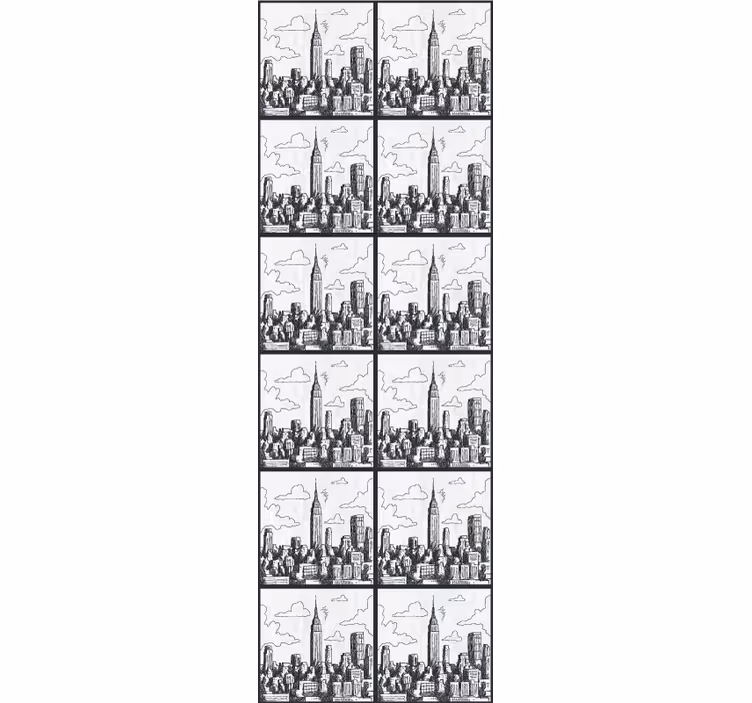 tapety mesto skica mestskej panorámy - Tenstickers