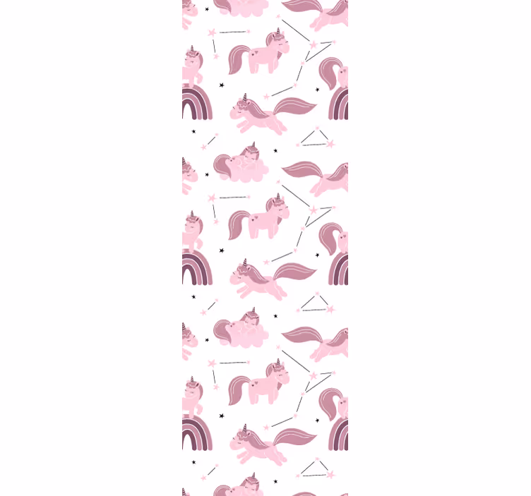 tapeta do detskej izby fantasy vzor jednorožca - Tenstickers