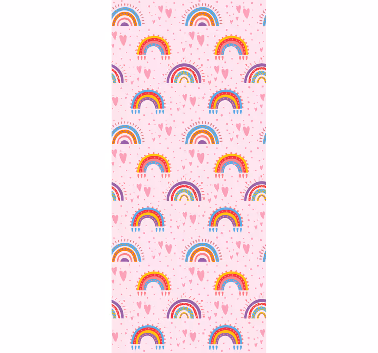 tapeta do detskej izby vzory dúhového srdca - Tenstickers