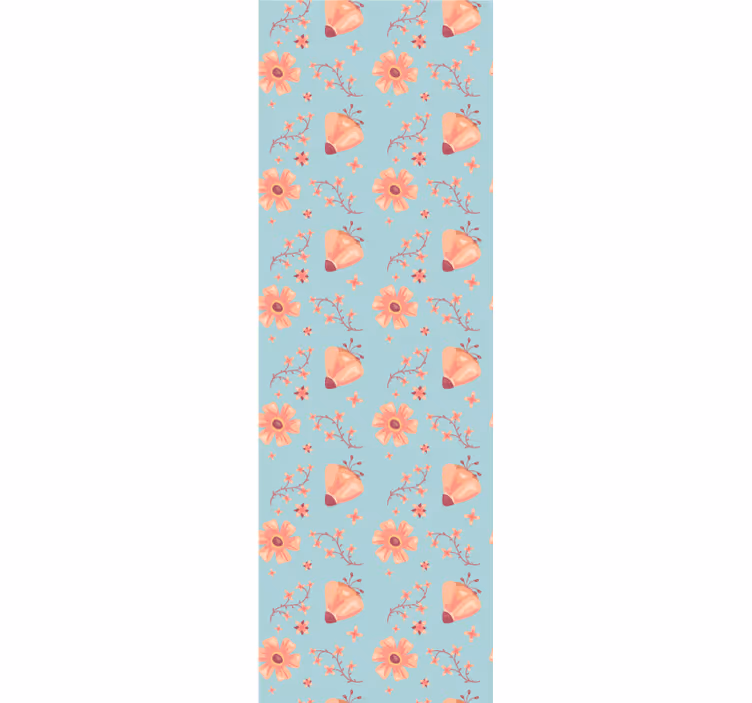 Tapety na stenu kvety s motýľmi a kvetinovým vzorom - Tenstickers