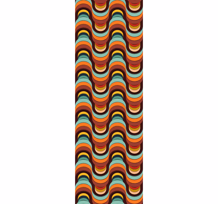 tapety geometrické vzory retro vlnitý vzor - Tenstickers