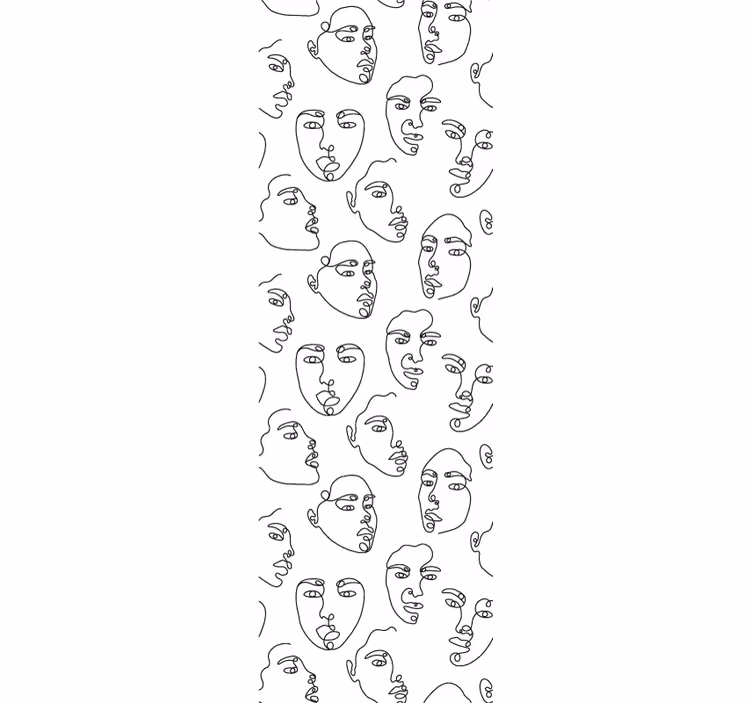Perokresby tváre vzor umelecké tapety - Tenstickers