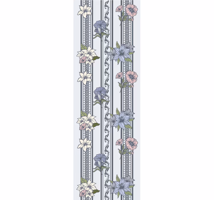 tapety na stenu kvety motív kvetinových prúžkov - Tenstickers