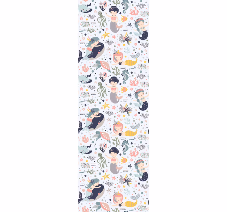 tapety do škôlky morská panna vodní priatelia - Tenstickers