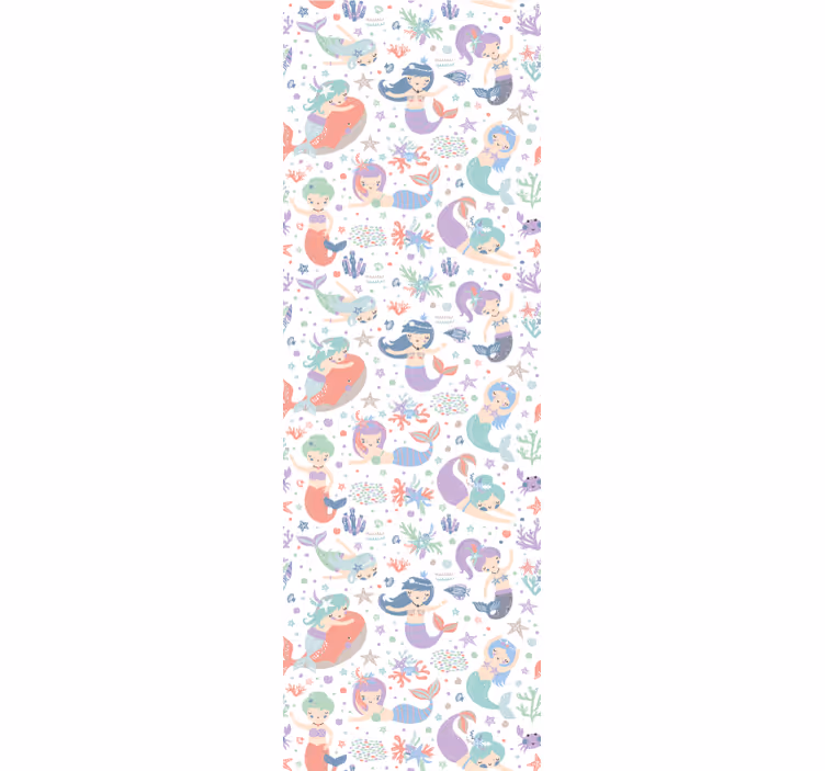 Tapeta do kúpeľne so vzorom morská panna na skale - Tenstickers