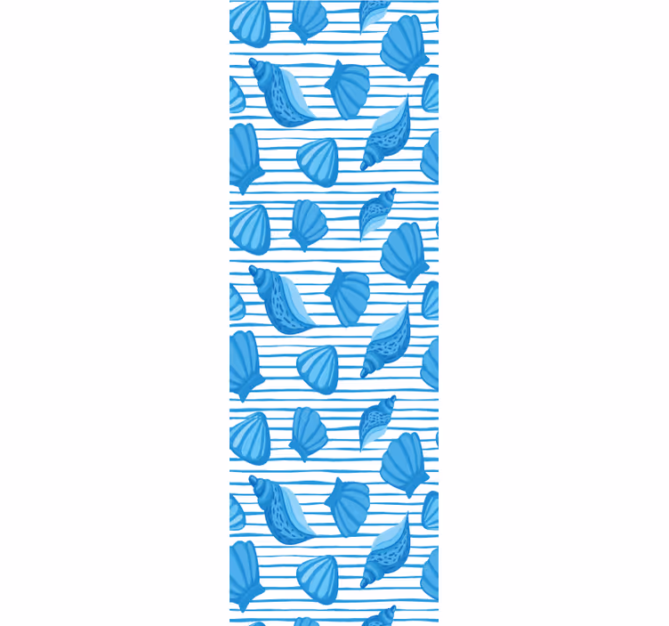 Modré mušle a pruhy kúpeľňová tapeta - Tenstickers