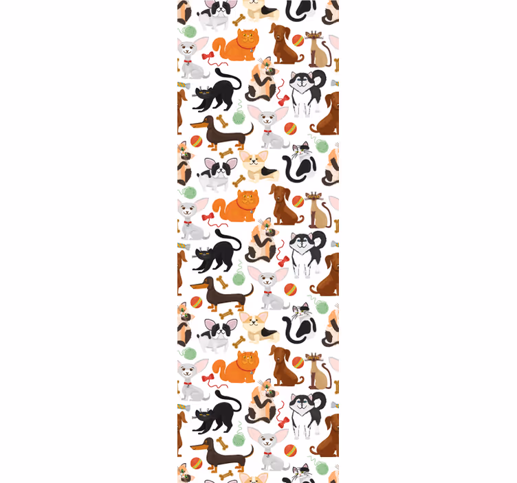 tapeta na stenu zvierata hravá ilustrácia domáceho maznáčika - Tenstickers