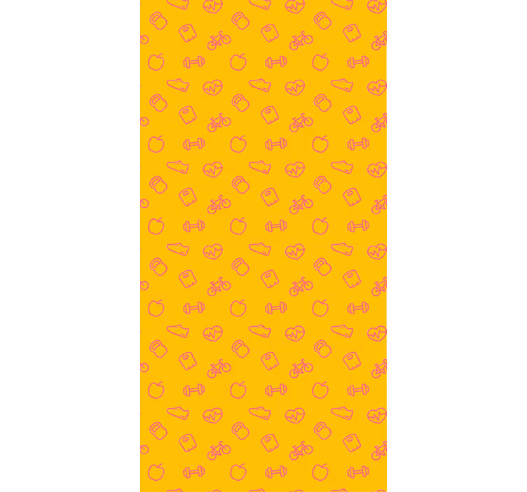 Tapeta s ikonami zdravia a fitness doodle - Tenstickers