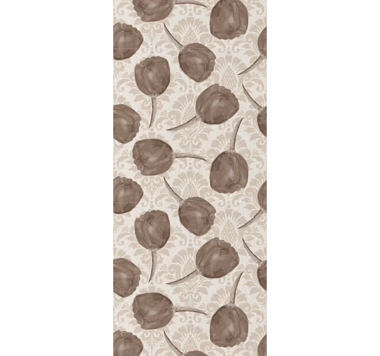 tapety na stenu kvety elegantný šedý vzor - Tenstickers