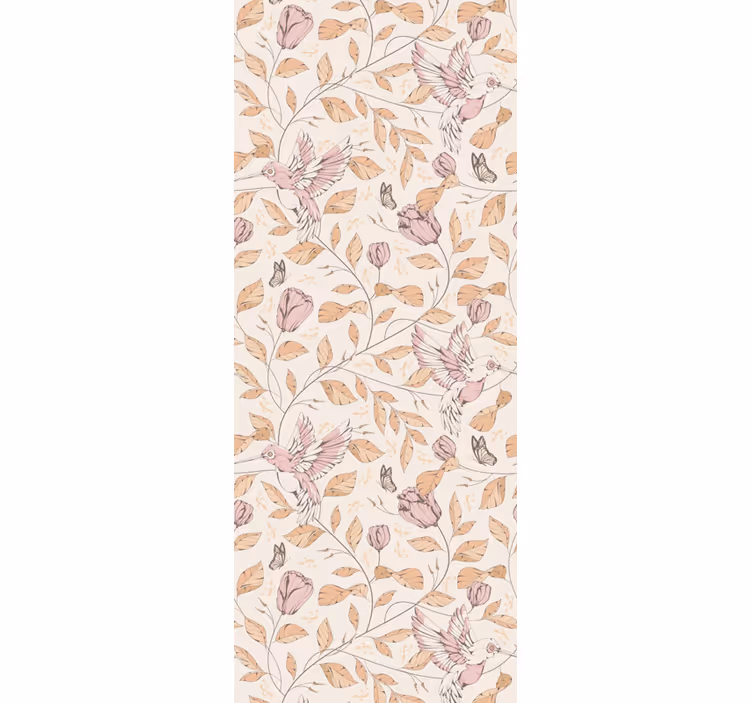 Tulipány vzor béžové farby kvetinová tapeta - Tenstickers