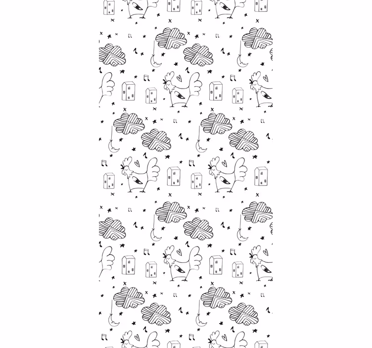 tapeta na stenu zvierata kreslený vzor kohúta - Tenstickers