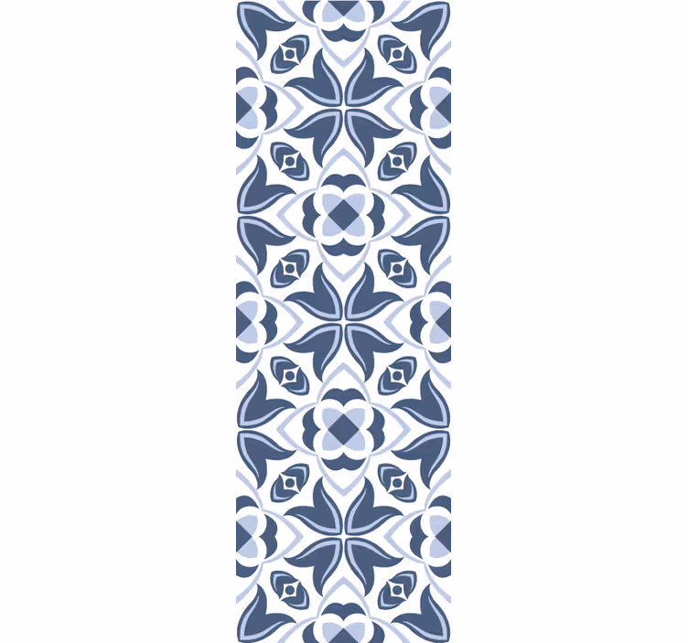 tapeta obkladačky modré geometrické kvety - Tenstickers