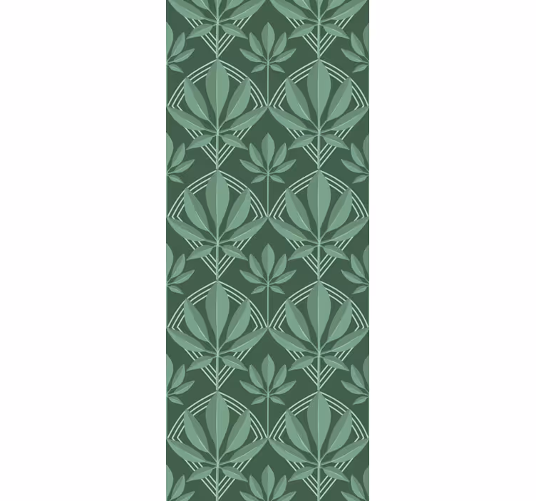Art deco malá fľaša zelené listy tapety - Tenstickers