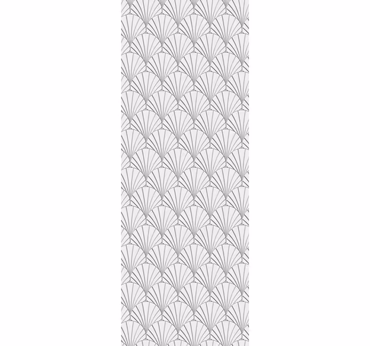 Tapeta so vzorom bielych škrupín v štýle art deco - Tenstickers