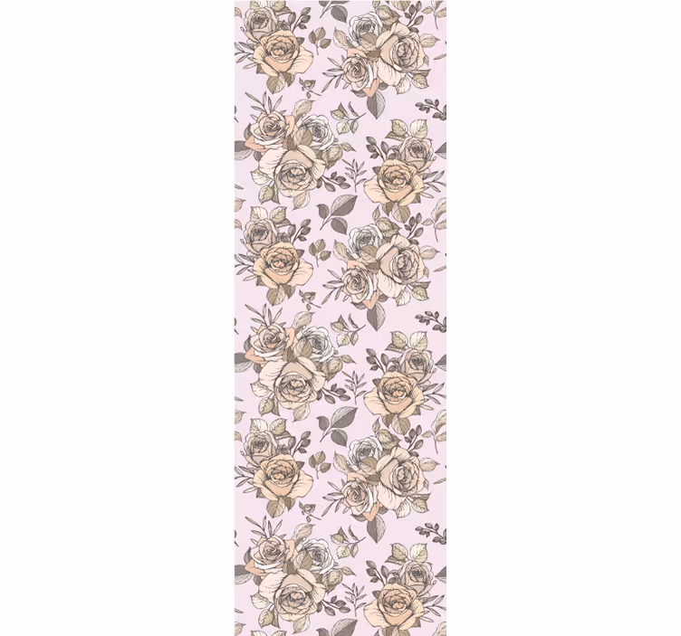 tapety na stenu kvety ružový vintage vzor - Tenstickers