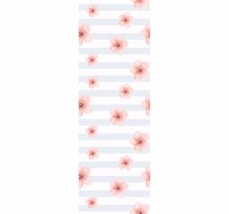 tapety na stenu kvety ružové kvetinové pruhy - Tenstickers