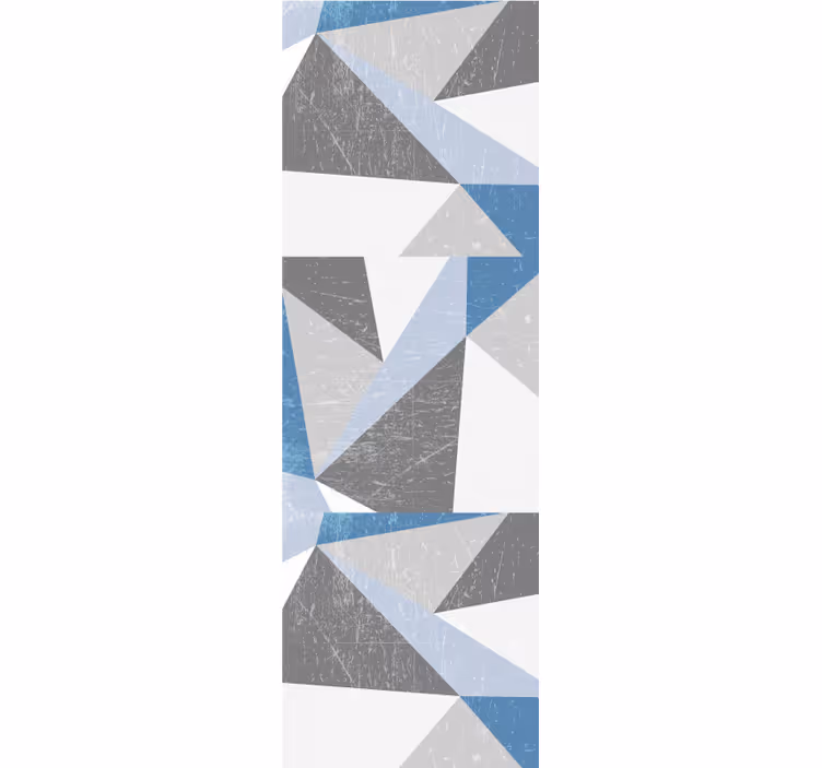 šedá a modrá trojuholníková geometrická tapeta - Tenstickers