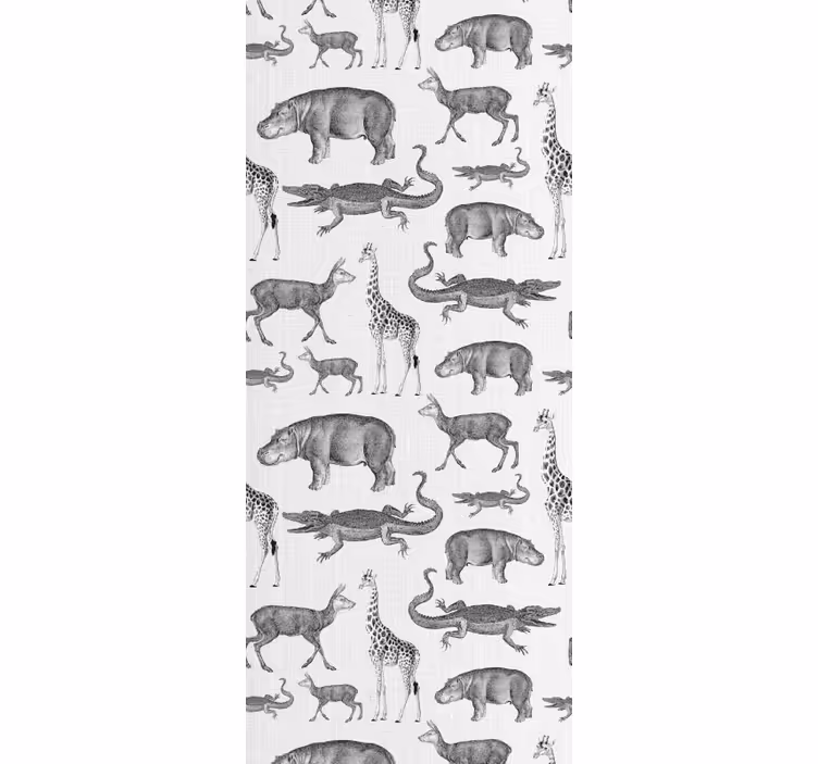 tapeta na stenu zvierata tropický šedý motív - Tenstickers