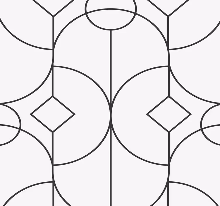 tapety geometrické vzory šedá lineárna kresba - Tenstickers