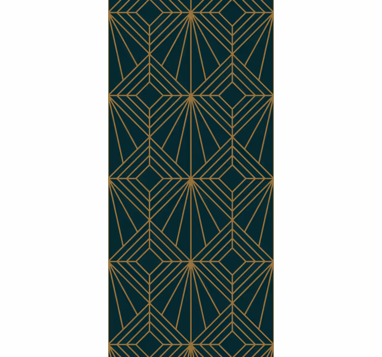 Tapety geometrické vzory elegantný zeleno-zlatý vzor - Tenstickers