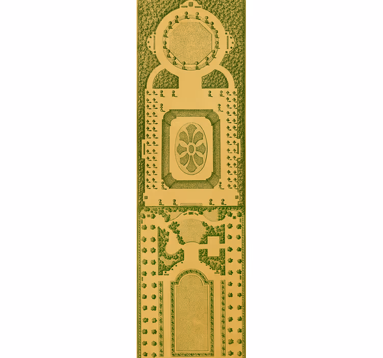 Tapety so zeleným a zlatým vzorom v štýle art deco - Tenstickers