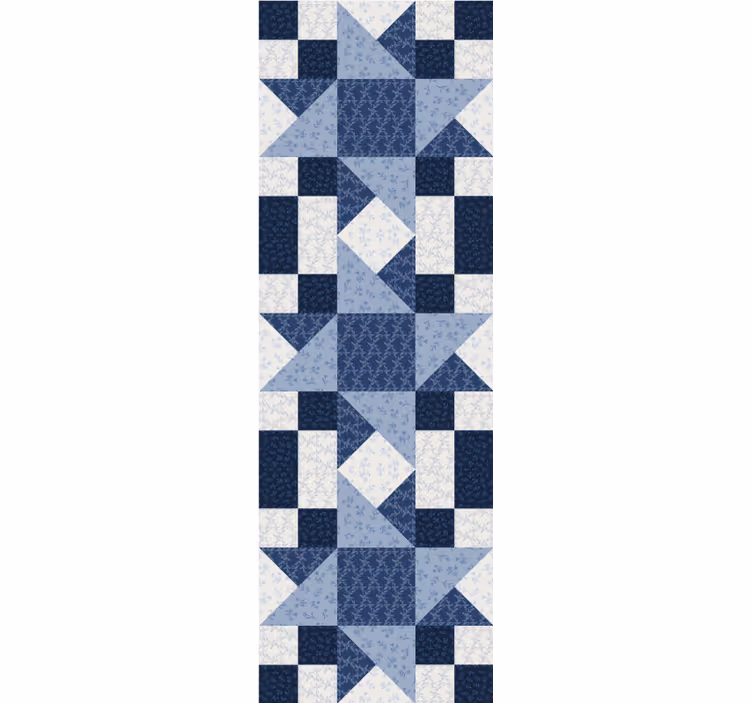 Patchwork modrá hviezda trojuholník dizajn tapety - Tenstickers
