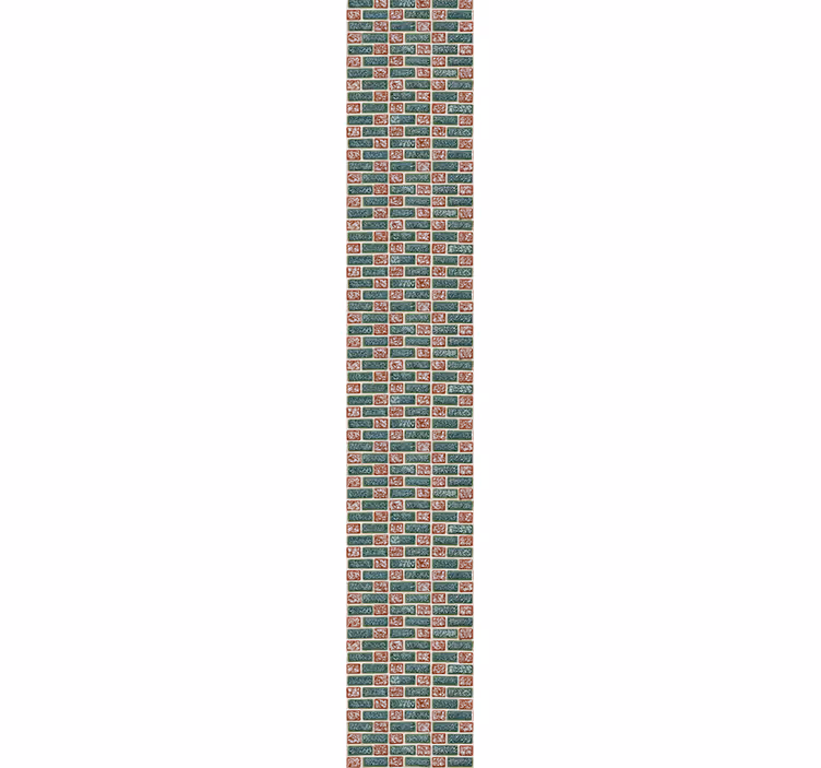 tapety tehla zelený a červený vzor - Tenstickers