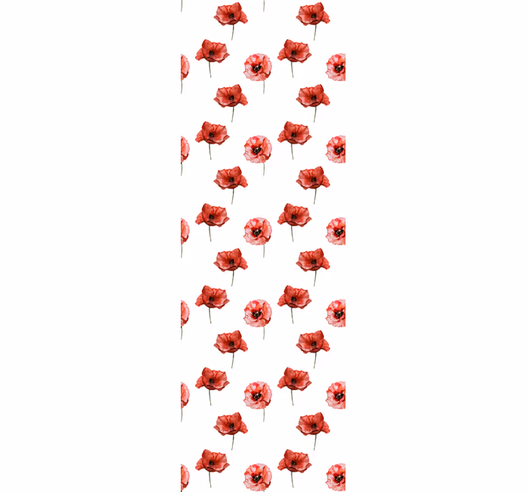 tapety na stenu kvety vzor červený mak - Tenstickers