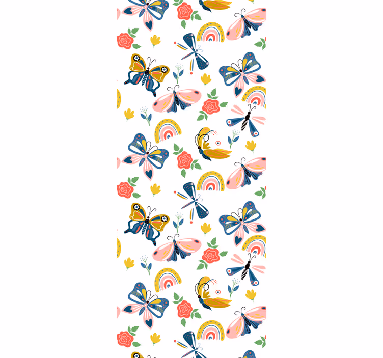 Dúha s tapetou motýľovej škôlky - Tenstickers