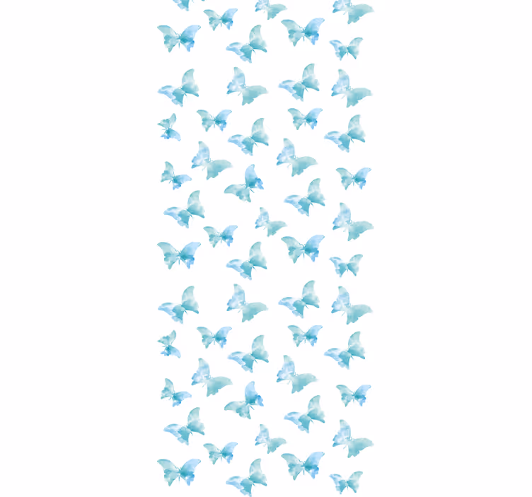 tapety na stenu motyle modro-biely motív - Tenstickers