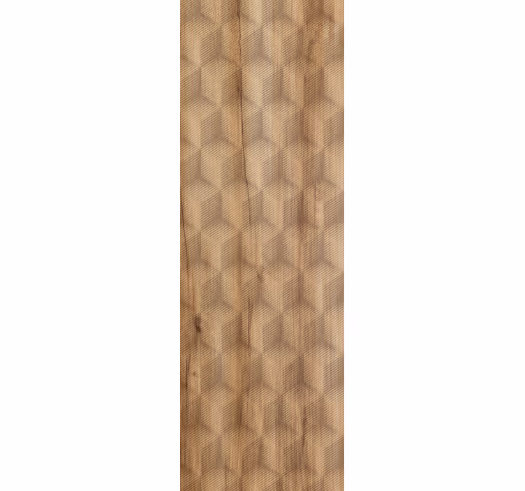 Hnedý dub diamantový vzor tapety s efektom dreva - Tenstickers