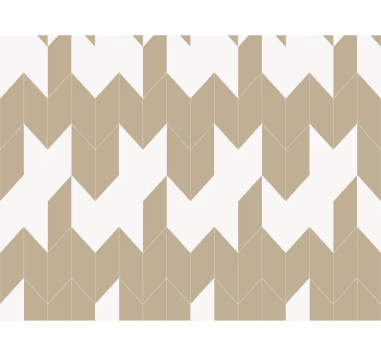 Biela a béžová tapeta s geometrickým vzorom - Tenstickers