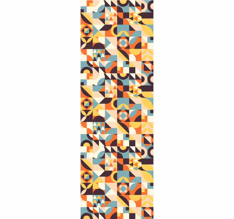 tapety geometrické vzory retro farebná mozaika - Tenstickers