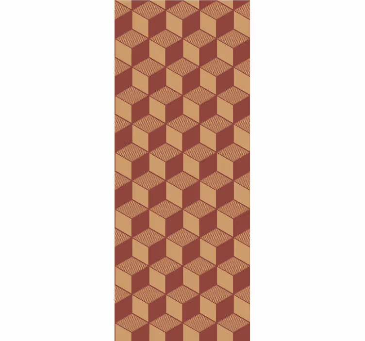 tapety geometrické vzory 3d vzor hnedých kociek - Tenstickers