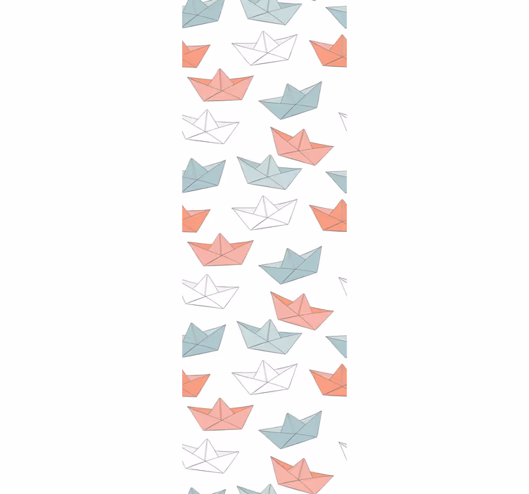 tapeta do detskej izby origami vzor lode - Tenstickers
