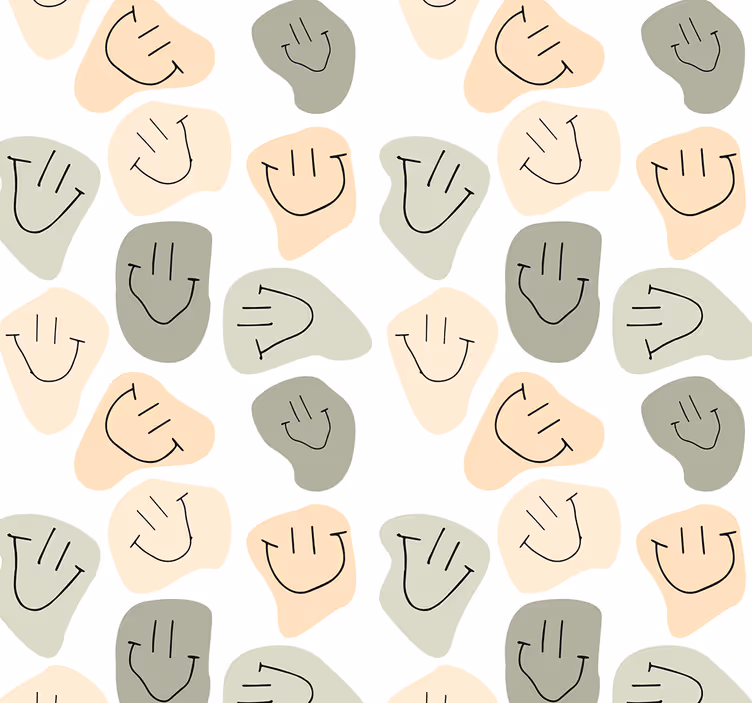 Neutrálne farby smajlíky tínedžerská tapeta - Tenstickers