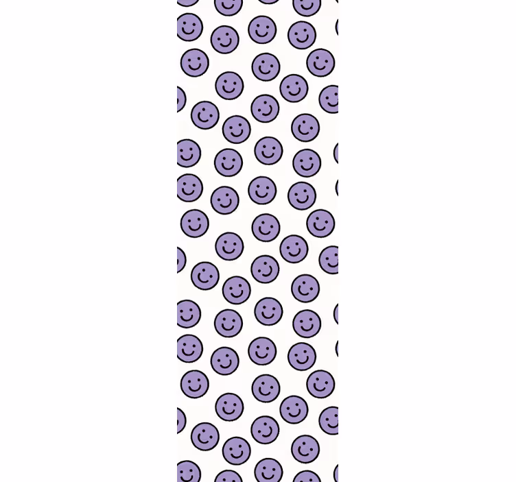 Fialová doodle detská tapeta smajlíkov - Tenstickers