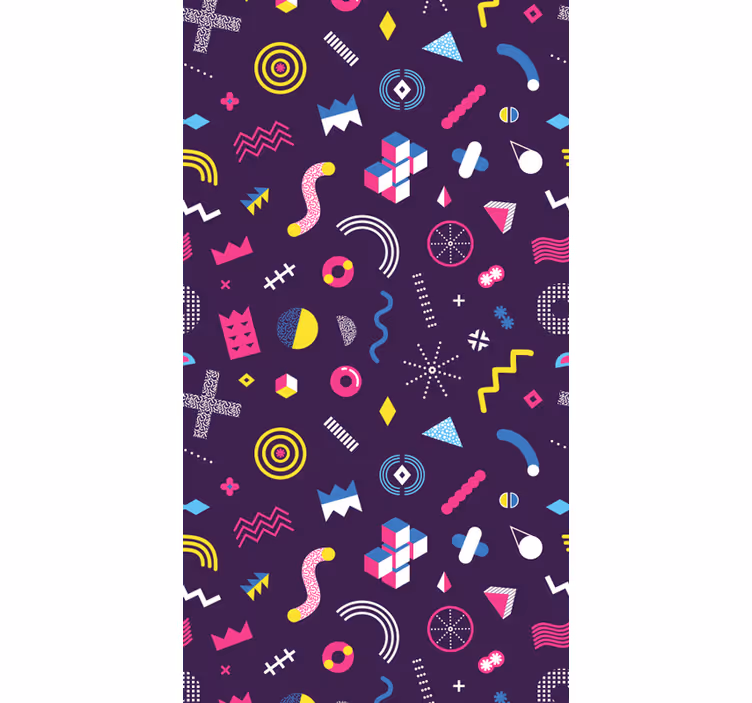 tapety geometrické vzory živé retro tvary - Tenstickers