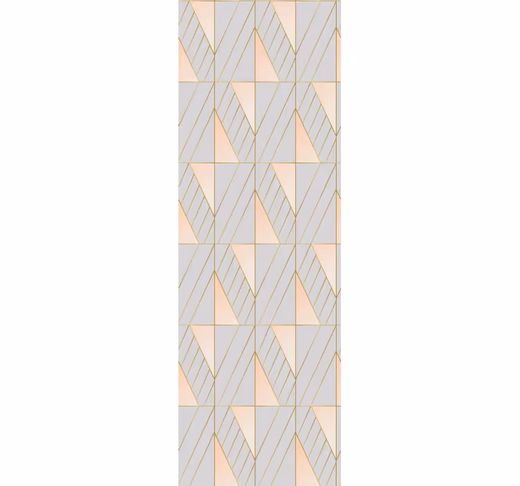 Ružová a sivá tapeta so vzorom v štýle art deco - Tenstickers
