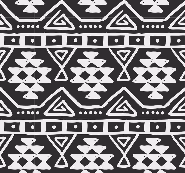 Tapeta čierny a biely vzor bohemian - Tenstickers
