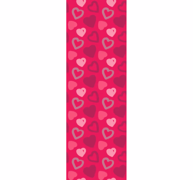 Ružová tapeta srdiečka fuksia - Tenstickers
