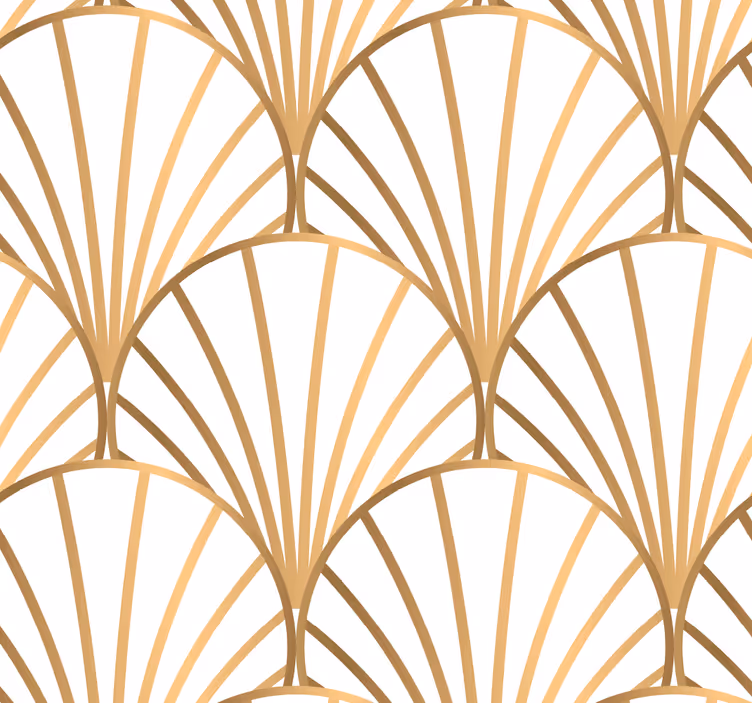 tapety do spálne art deco biela a zlatá - Tenstickers