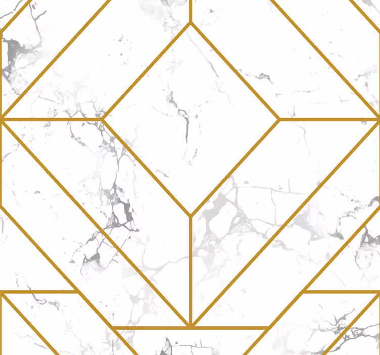tapety do obývačky zlatá a biela geometrická - Tenstickers