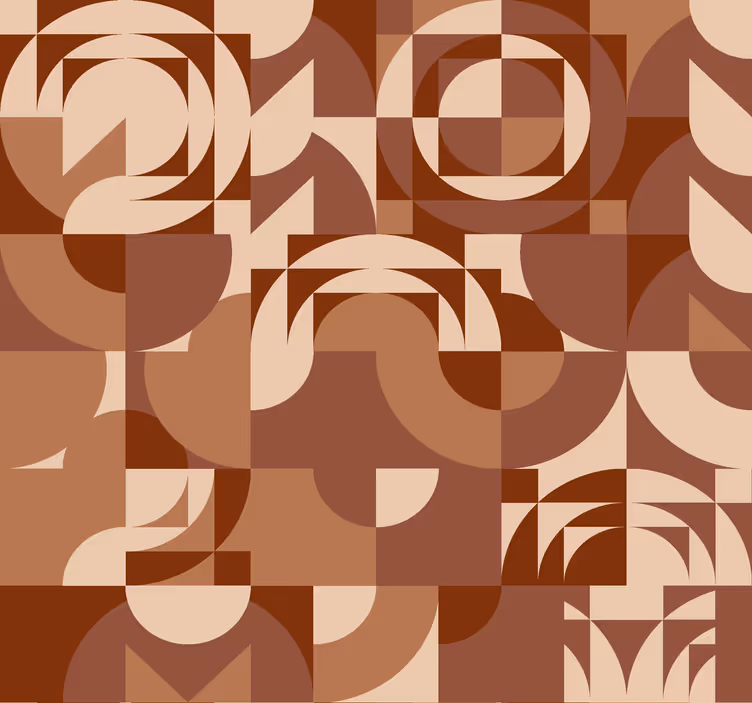 Terakotová tapeta abstraktný geometrický dizajn - Tenstickers
